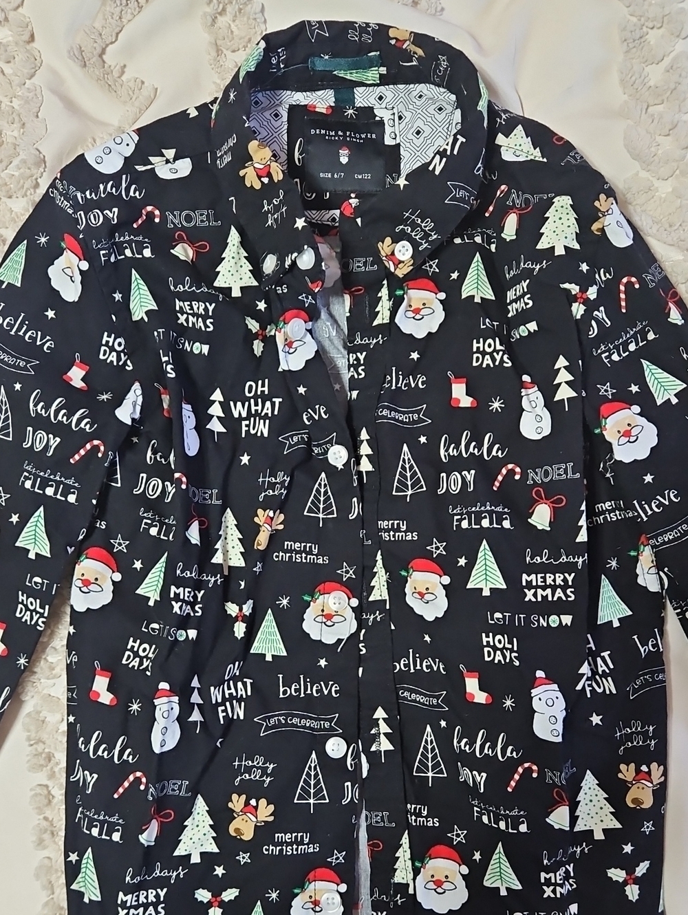 Little Boys Christmas Santa Dress Shirt Holiday